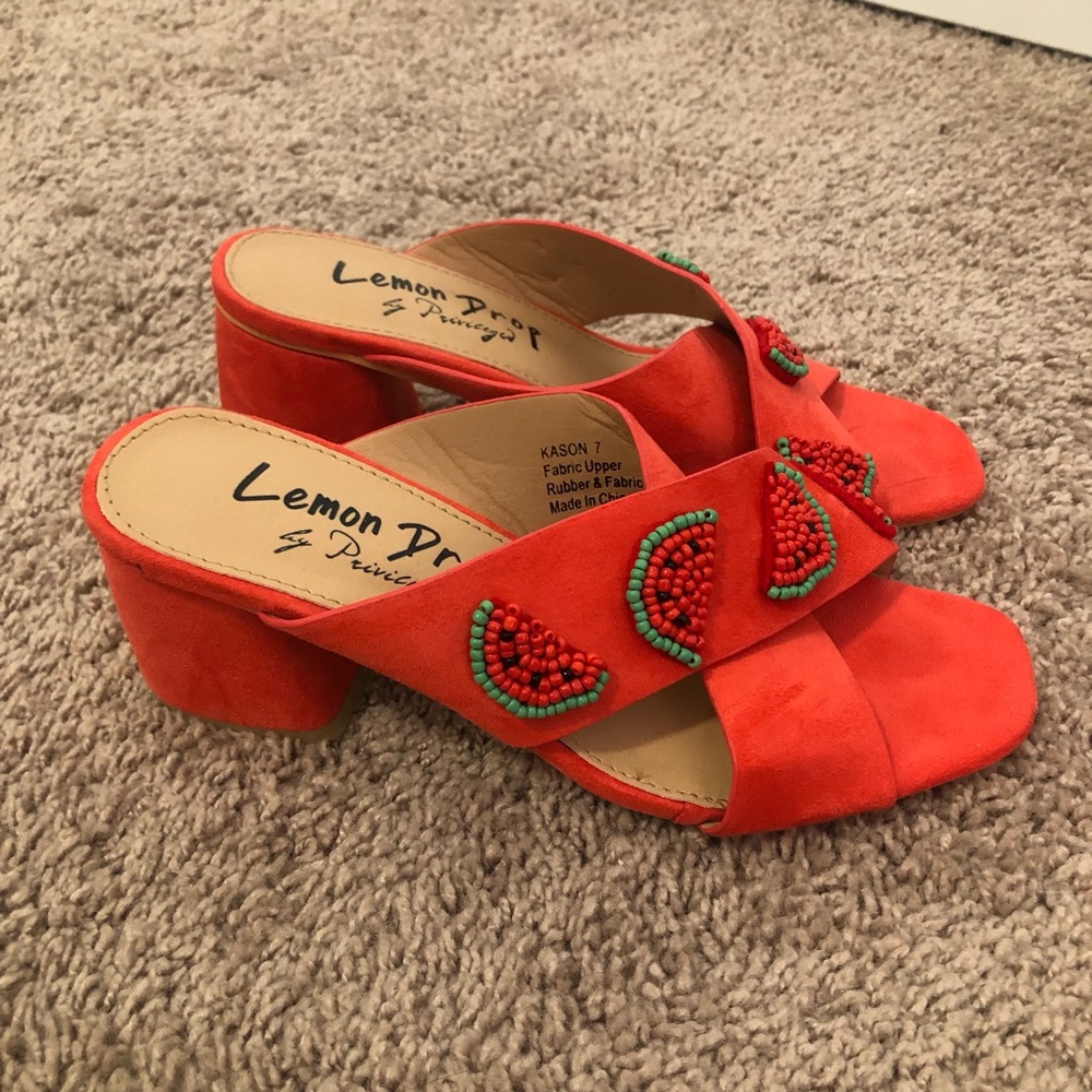 Watermelon Beaded Sandals